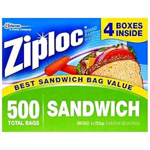 Image of Ziploc Easy Open Tabs Sandwich Bags 125 Count (Pack of 4)