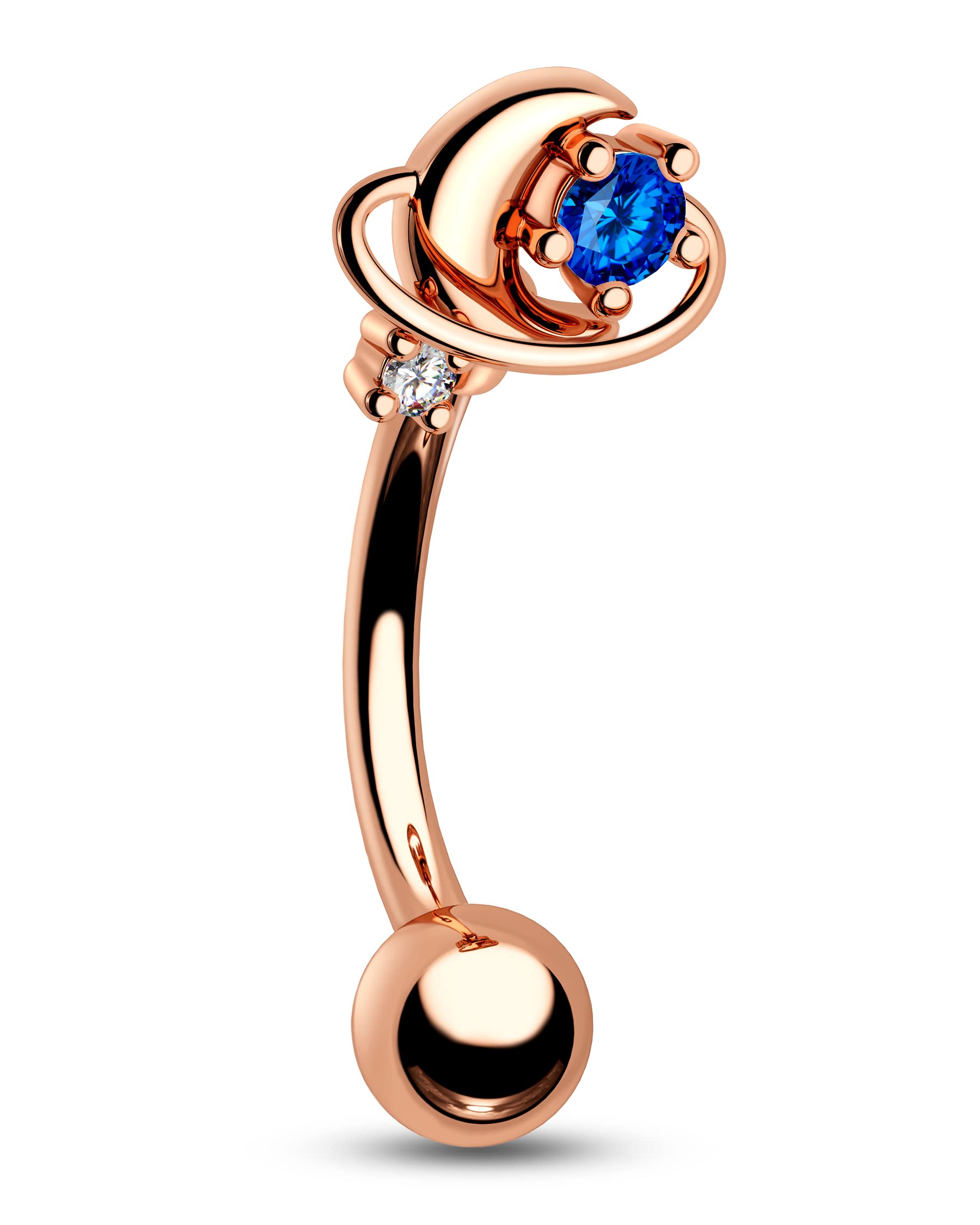 Melighting 16G Rook Earring, Stainless Steel, Blue, 8MM, 0.008kg