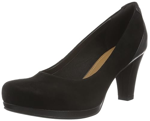 clarks black heeled shoes