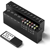 Y.D.F 4 Way HDMI 2.0 Switcher + 4 RCA to HDMI Converter(2 in 1) 4 Way AV Composite CVBS Switch to HDMI Adapter Support 4:3/16:9 Switching for N64 NGC Wii Xbox PS2/3/4/5 Xbox Series/ONE Switch