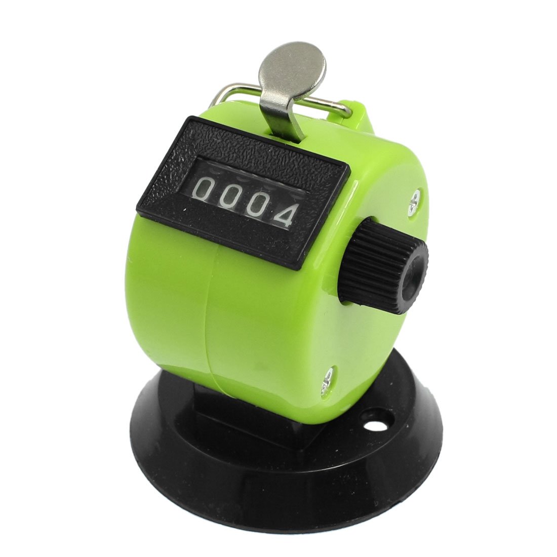 Sourcingmap Round Base Resettable Hand Clicker Golf 4 Numbers Tally Counter Green Black