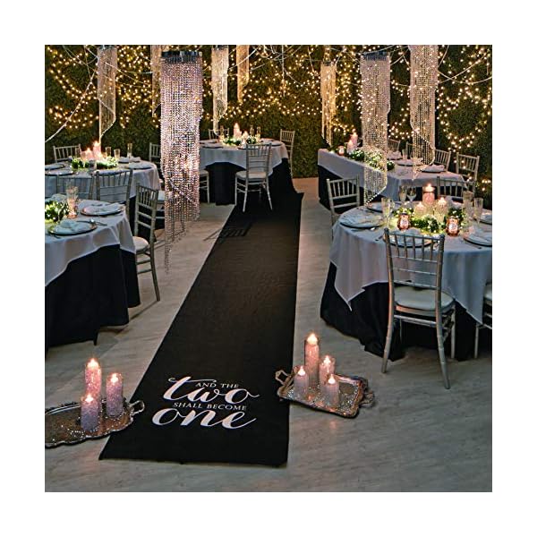 black wedding aisle runner