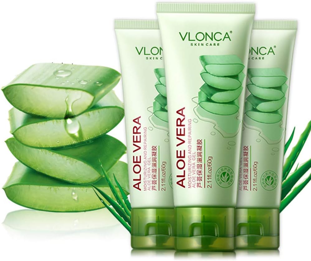 MUITOBOM Pure Aloe Vera Gel Face Cream, 100% Pure and Natural Aloe from Freshly Cut Aloe Plant for Face & Dry Skin Cold Sore Scar After Bug Bite Sunburn Relief Rash Razor Bump