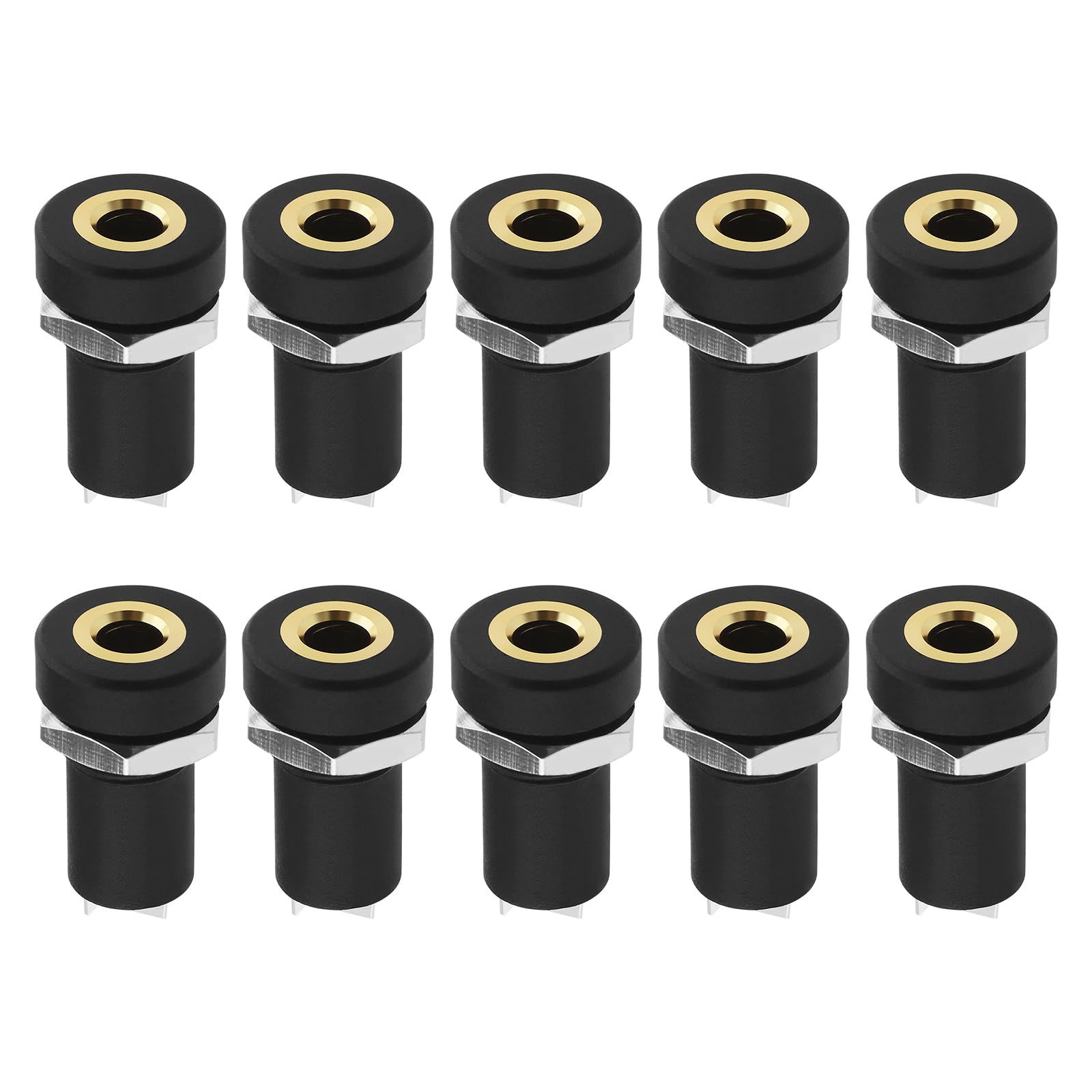 YINETTECH 10Pcs 3.5mm Female Mono Panel Mount Jack with Nuts 3.5mm Mono Jacks Panel Mount Solder Connectors Accessories for CD Players Digital Laptops DVD