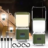 Portable Camping Lantern Rechargeable -4inch, 2000LM LED Camping Lights Lantern with Redlight&20Hours Runtime& Stepless Dimming, Hurricane Emergency Lights for Power Outages, Waterproof Camping Lamp