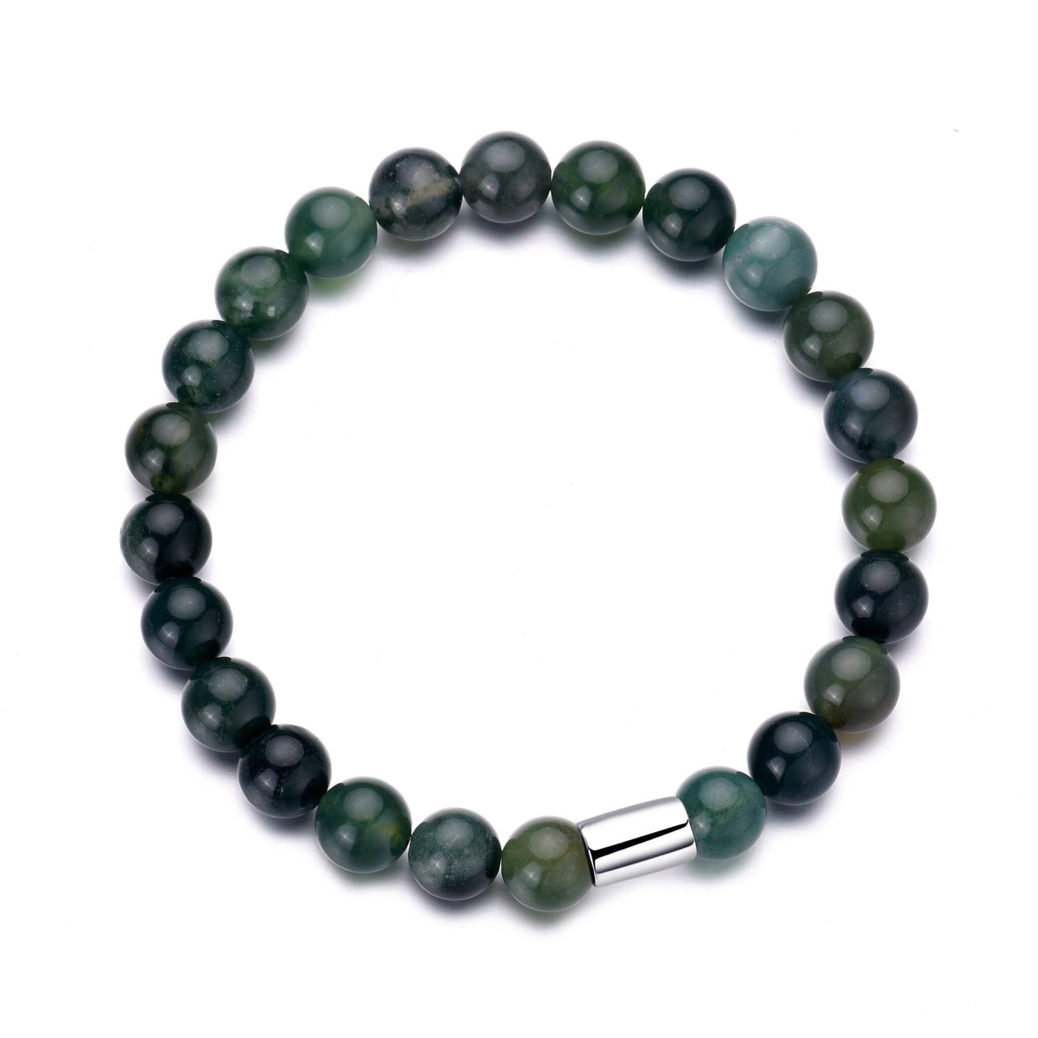 Philip Jones Men's Aquatic Agate Gemstone Stretch Bracelet