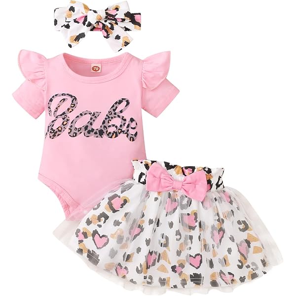 MOMBEBE COSLAND Baby Girl's First Easter Outfit - Tutu Skirt Set With Bunny Design 0-24 Months