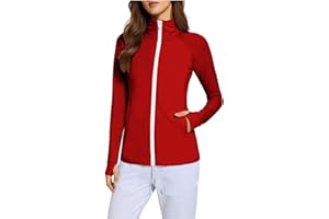 UPF 50+ Sun Shirt for Women UV Protection Workout Tops Long Sleeve Zipper Slim Fit Jacket Lightweight Hiking Athletic Shirt
