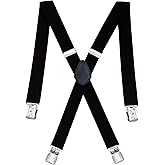 ZEAIFROOG Mens 1.4&rdquo; Wide formal Suspenders with Strong Clips for casual or work.