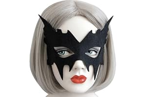 SOUTHSKY Halloween Costume Mask Black EyeMask Half Face Mask For,Batgirl,Batboy,Cosplay Party