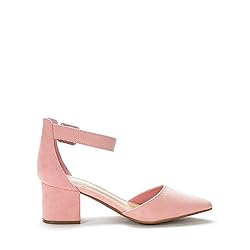 DREAM PAIRS ANNEE Pointed Toe Low Chunky Heels Pump