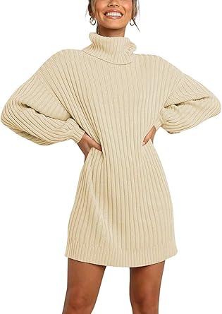 oversized turtleneck jumper dress