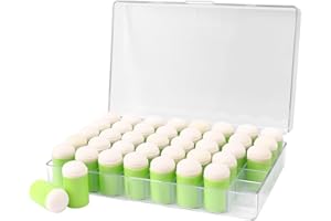 HAUSTGO 40PCS Sponge Daubers W/Storage Case - Perfect for Use with a Variety of Coloring Mediums Such as Inks, Paints, Chalks, and More - Fits Over The Finger and Makes Blending Accuracy Easier