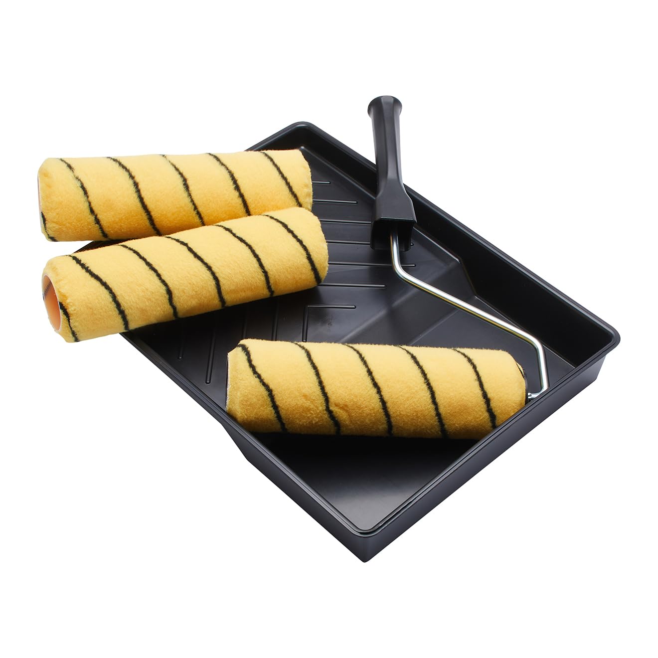 ProDec 9 inch x 1.75" 5 Piece Triple Medium Pile Woven Paint Roller, Cage Frame and Tray Set for Painting with Emulsion and Masonry Paints on Interior and Exterior Walls and Ceilings, 9"