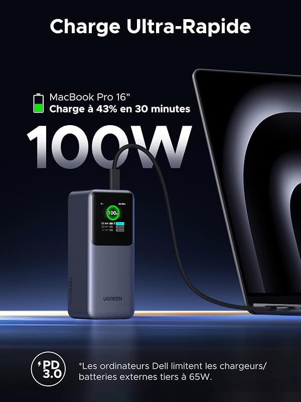 Nexode Pro 130W Batterie Externe 20000mAh Power Bank USB C PD 100W