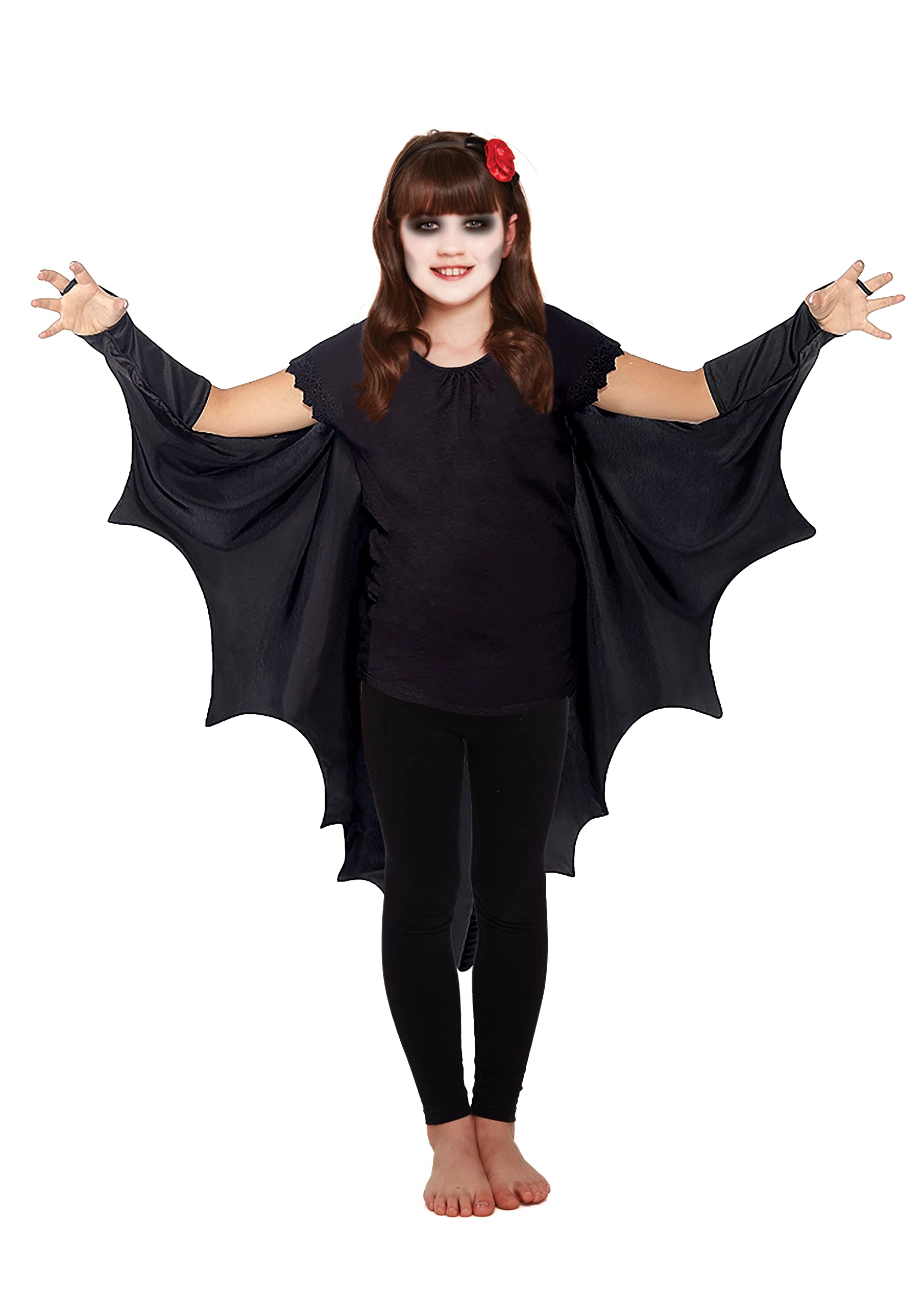 HENBRANDT Children’s Bat Cape Costume Accessory for Kids Scary Fancy Dress Outfit Vampire Bat Wings Witch Cape One Size Ages 4-12 Halloween Fancy Dress for Boys and Girl