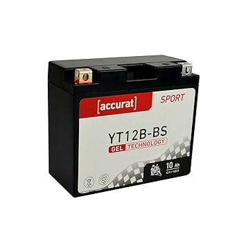Accurat Motorradbatterie YT12B-BS 10Ah 160A 12V Gel Technologie Starterbatterie in Erstausrüsterqualität zyklenfest sicher la