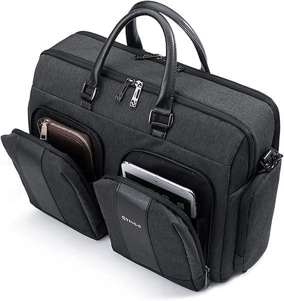Amazon Co Jp Amazon限定ブランド ビジネスバッグ 大容量 15 3インチpc対応 キャリーオン 2way 手提げ ショルダーバッグ 耐水 自立可能 通勤 外回り 出張 旅行 ショルダーベルト付属 メンズバッグ 服 ファッション小物