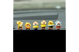 Rislobx 6Pcs Yellow Duck Dashboard Decor, Cute Car Dash Decorations, Rear View Mirror Ornament Interior Accessories for Home 