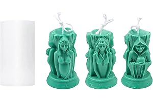 LSLEVA Three-Faced Goddess Silicone Candle Molds, DIY 3D Ancient Goddess Candle Mold for Candle Making Resin Soap Casting, 3D Sculpture Human Body Molds for Gifts Home Decor Ornament