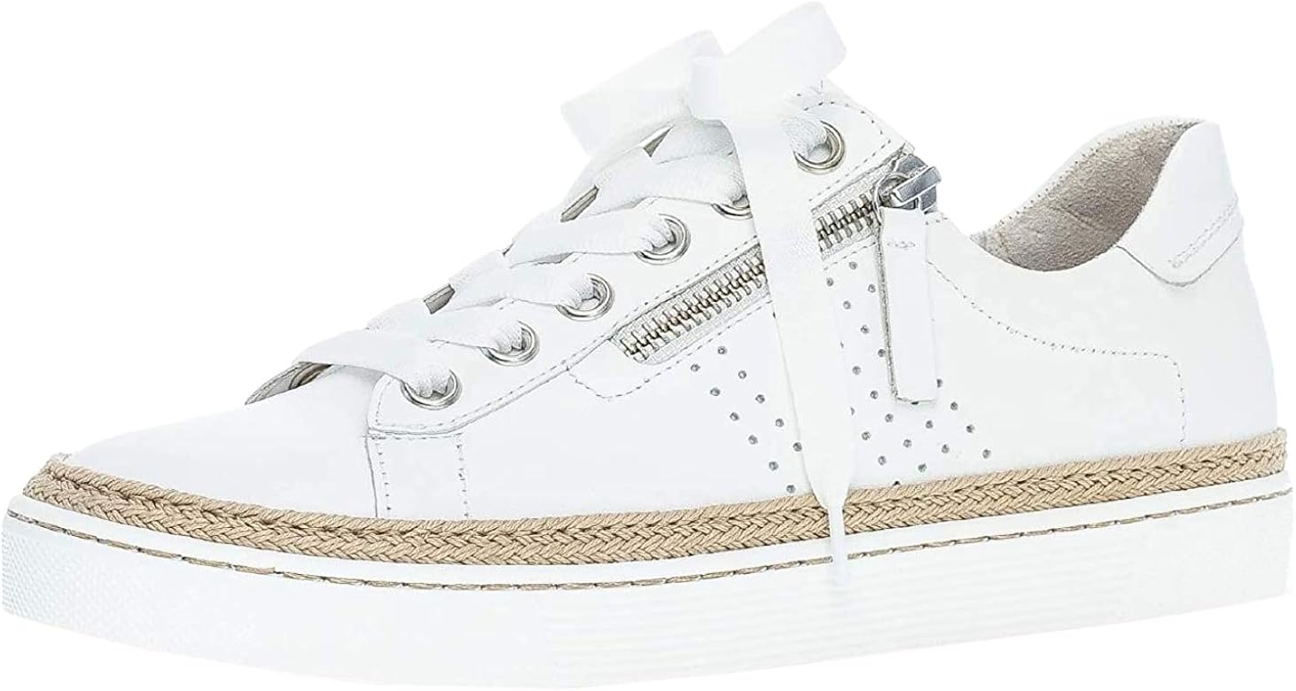 Gabor Imp Lace Up Wide Fit Leather Sneakers in White Amazon.co.uk
