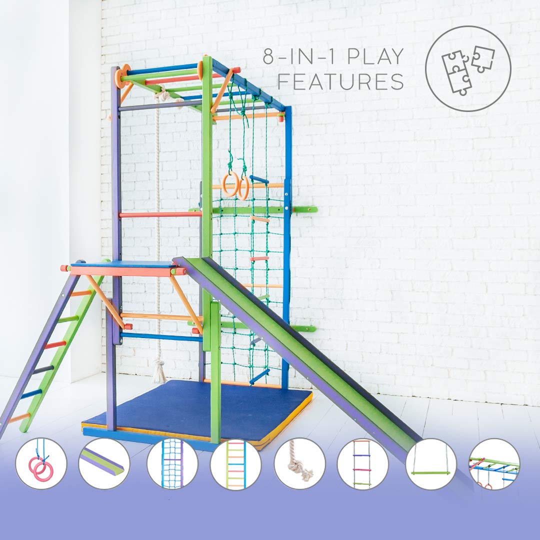 EZPLAY Koala Indoor Jungle Gym Sturdy Climbing Playset, Foldable Kids