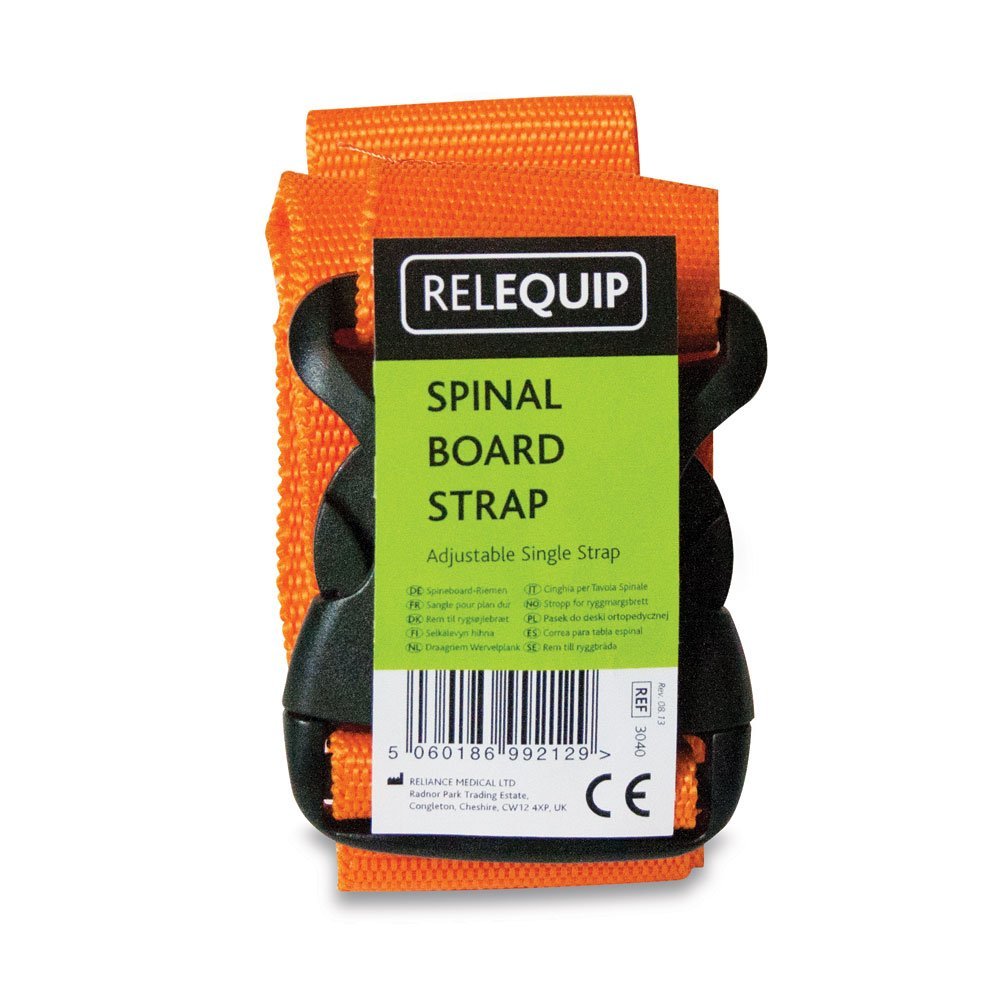 Reliance Medical Adjustable Spinal Board Single Strap - Easy to Clean, Durable, and Secure, Ideal for Emergency Use, Lightweight, Available in Orange, Perfect for Medical and Rescue Teams