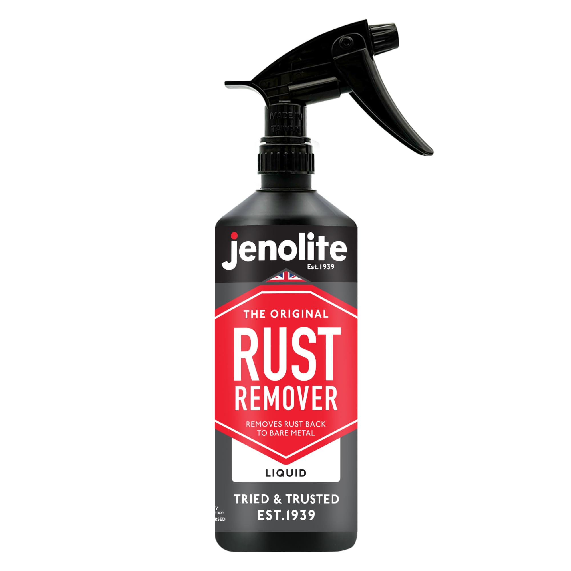 Jenolite Rust Remover for Metal | 500ml | Easy Application Trigger Spray | Fast Acting Rust Remover | Removes Rust Back To Bare Metal | Rust Treatment For Car bodywork, Bikes, Tools, Machinery, BBQs