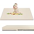 BabyAlly Baby Play Mat 50" X 50",Premium Foam Crawling Mat, Thick & Super Soft Vegan Leather Floor Mat,Non-Slip Cushioned Baby Playmat for Infants, Babies, Toddlers,Mat for Living Room(Cream)