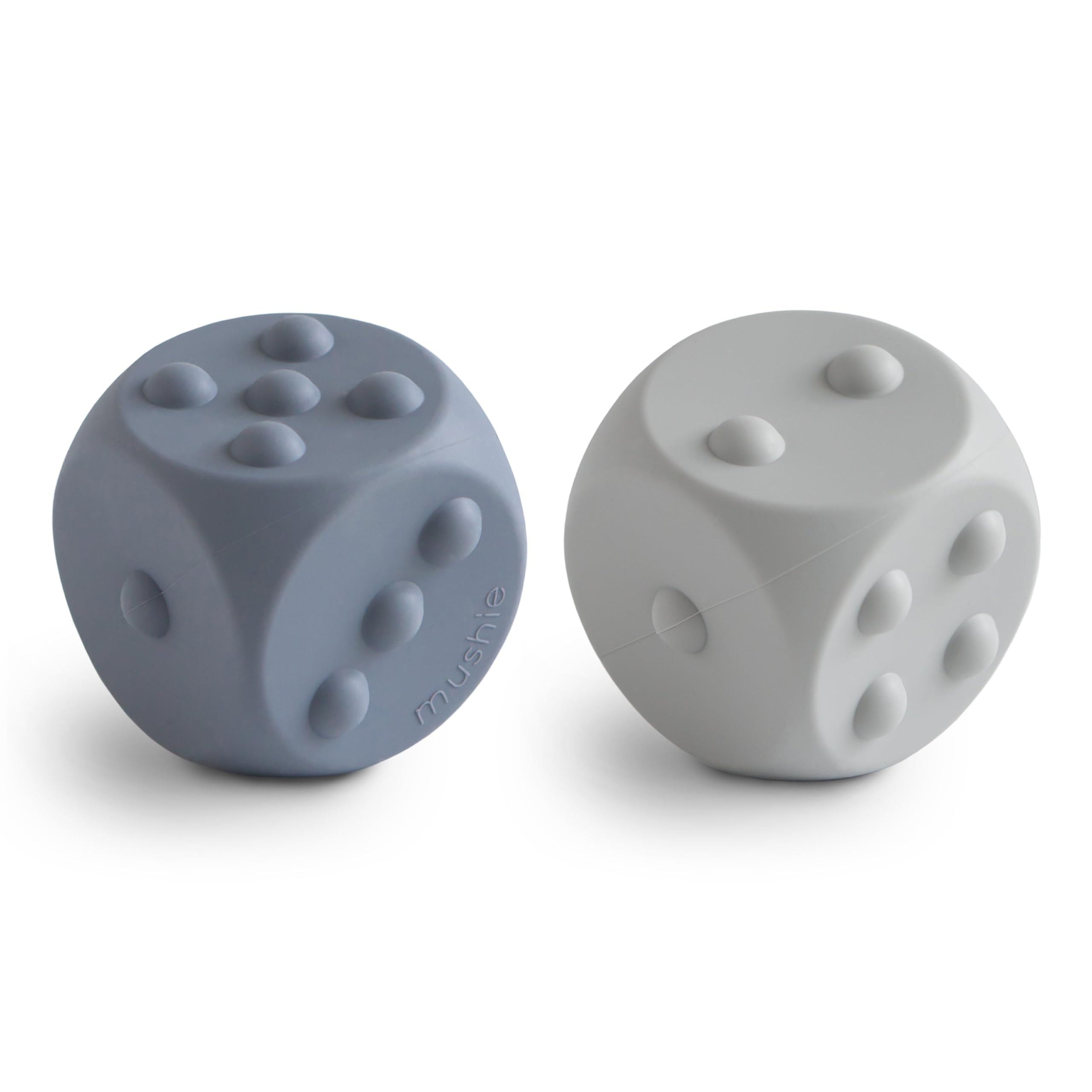 Mushie Dice Press Toy 2-pack | Sensory Toy to Press and Pop | Development of fine motor skills | Teach Simple Arithmetic | 100% Food Silicone (Tradewinds/Stone) — image 1