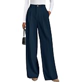 PRETTYGARDEN Women's Tailored Wide Leg Work Dress Pants | High Waisted Flowy Business Casual Palazzo Pants, Professional Office Trousers Slacks, Interview Outfits, Work Clothes