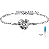 ONEFINITY Hummingbird Urn Bracelet for Ashes 925 Sterling Silver Silver Heart Ashes Bracelet Cremation Jewelry for Ashes Memory Jewelry for Women