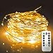 JMEXSUSS 8 Modes Remote Control 200 LED 65.6ft Battery Operated Waterproof Dimmable Fairy String Copper Wire Lights for Christmas, Bedroom, Patio, Wedding, Party, Warm White, UL588 Approved