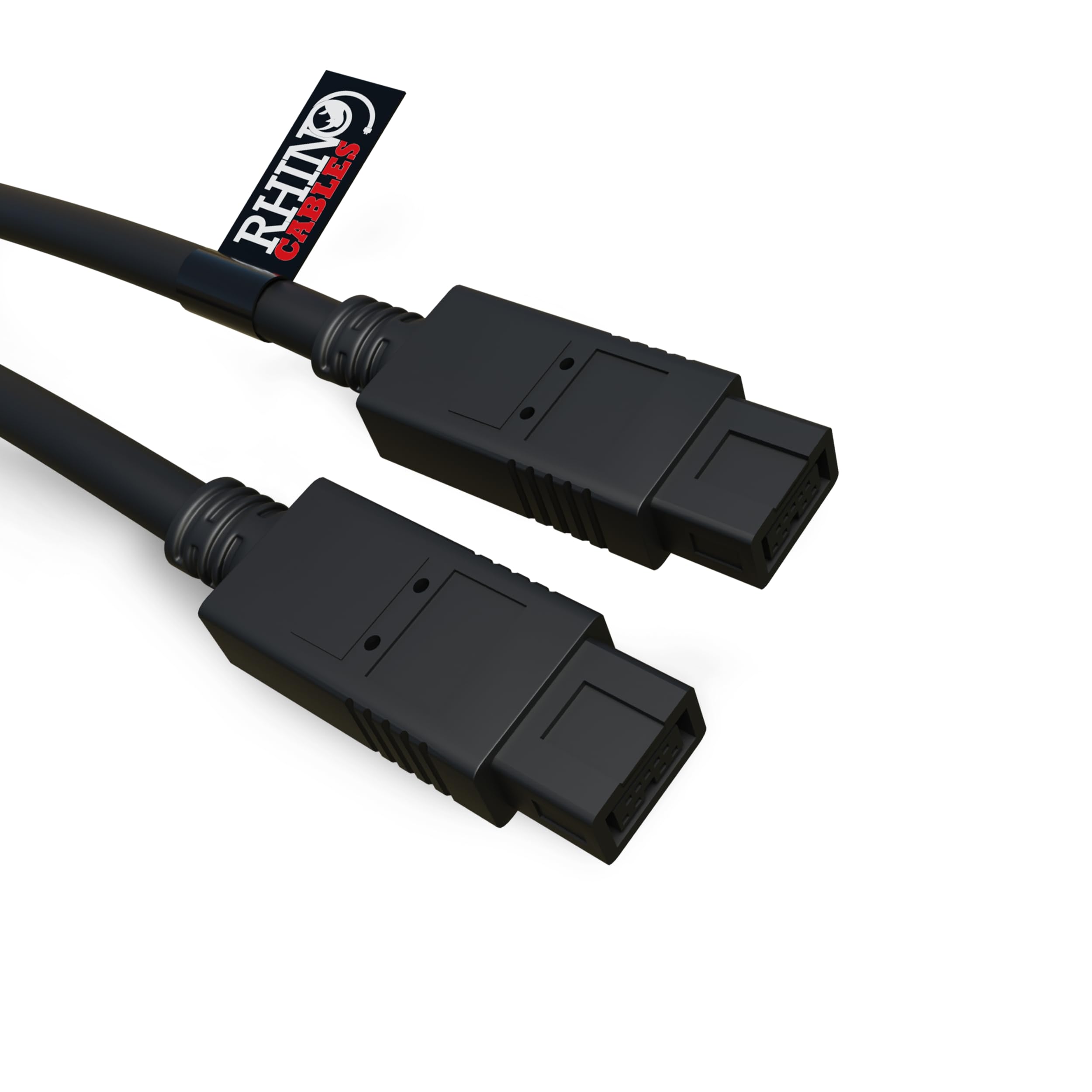 rhinocables FireWire 9-Pin to 9-Pin Cable – IEEE 1394B for Ultra-Fast Data Transfer | Hot Swap, Plug & Play Lead for PCs, RAID Storage, External Hard Drives & Legacy AV Devices | 2m or 3m Options (2m)