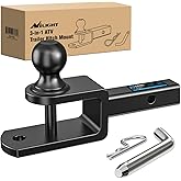 Nilight 3 in 1 ATV UTV Multi Hitch Mount with 1-7/8 inch Ball Hitch Rated 2000 LBS Fits 1-1/4 Inch Receiver Winch Strap Loop 