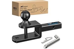 Nilight 3 in 1 ATV UTV Multi Hitch Mount with 1-7/8 inch Ball Hitch Rated 2000 LBS Fits 1-1/4 Inch Receiver Winch Strap Loop 