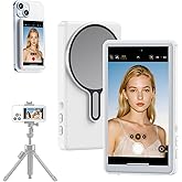 WONNIE Magnetic Phone Vlog Selfie Monitor Screen,4K 60fps Wireless Recording,Bluetooth Remote Back Camera Monitor for Selfie Vlog Live Stream TikTok,Compatible with iPhone & Android White,4.02inch