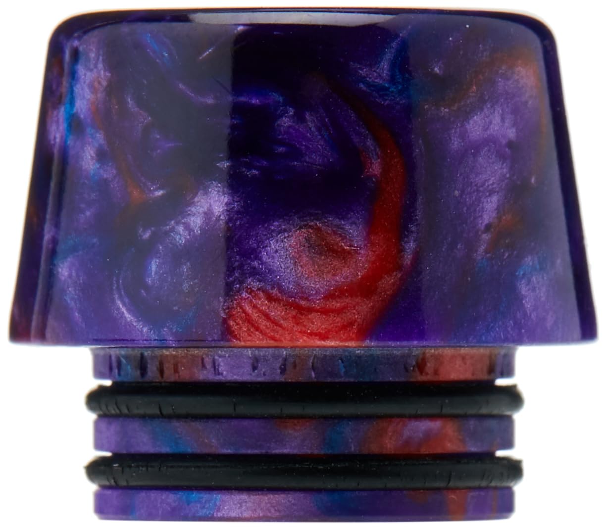 Armerah Marbled Cone 810 Drip Tip eCig Mouthpiece Short/Wide Epoxy Resin Single Purple