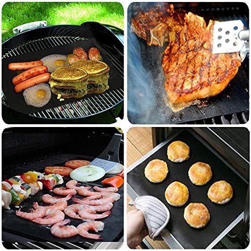 GQC Tapis de Cuisson Barbecue 6 Pièces Feuille Cuisson Barbecue Tapis 40 x 33cm Anti-adhérent et Réutilisable pour Barbecue Électrique Gaz et Charbon (6(40x33) cm) - Cuisine A Vivre GQC Tapis de Cuisson Barbecue 6 Pièces Feuille Cuisson Barbecue Tapis 40 x 33cm Anti-adhérent et Réutilisable pour Barbecue Électrique Gaz et Charbon (6(40x33) cm)