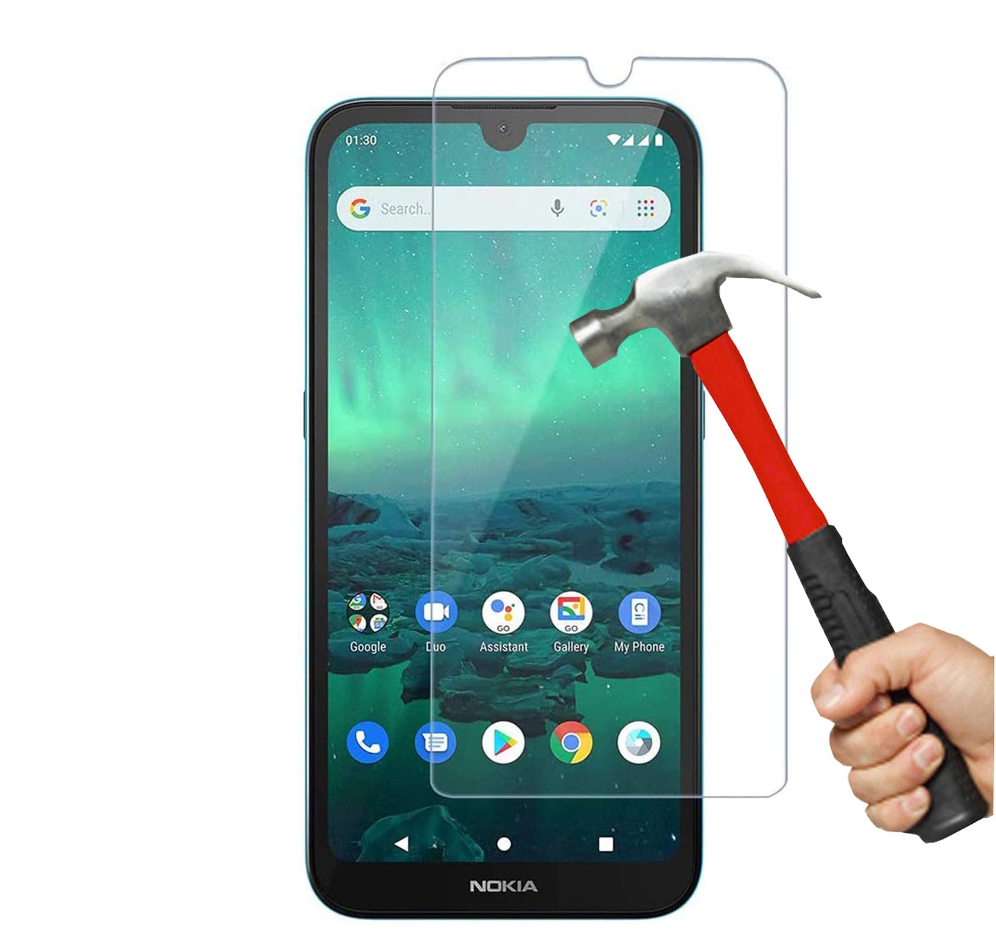 Nokia 1.3 Tempered Glass Screen Protector Easy Bubble-Free Installation HD Ultra Clear shatterproof with 9H Hardness and Anti Fingerprint Oleo-phobic Coating for Nokia 1.3 (Screen Protector)