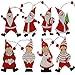 Bstaofy 8PCS 4-Inch Wooden Christmas Santa and Elf Tree Hanging Ornaments Xmas Holiday Party Decoration Gifts