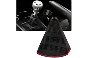 SHMZK Car Shift Boot Cover, Fabric Shifter Lever Knob Boot Dustproof Cover with Stitch, Manual Automatic Speed Shifter Boots Gear Gaiter for Most Vehicles, Car Accessories (Black)