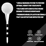 FINGER TEN Golf Tees Plastic 83mm 70mm 50 Count Mixed Colors White Black view 3