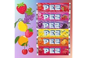 V RIVER FINN Pez Candy Refill Rolls, (25 Count) Choose Your Favorite Flavor! (Assorted Fruit Flavors) Delicious Cherry, Lemon, Grape, Orange and Raspberry Flavors!