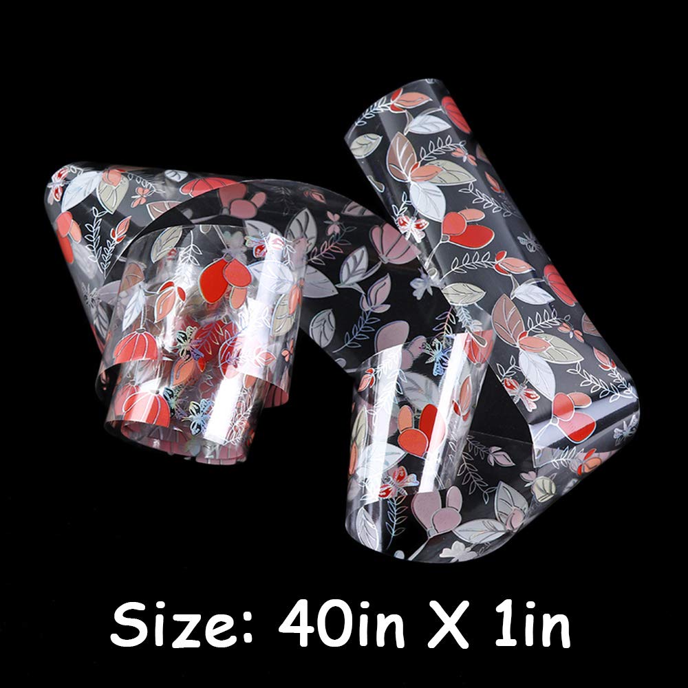 Macute Nail Foil Transfer Stickers Nail Art Supplies Foil Transfers 10 Rolls Flowers Starry Sky Nail Decals Manicure Tips Wraps Nail Art Decorations for Women Fingernails Toenails DIY Beauty Designs: Beauty