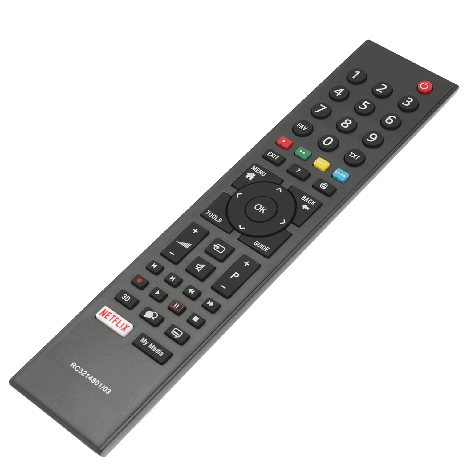 VINABTY RC3214801/03 Replace Remote Control Compatible for Grundig TV TS1 with Netflix 313923827833 XPS187 48VLE6420BH 49GFB6625 49GFW6628 TS1187R-5 49VLE6523BL 5626S1607620 49GFB6623