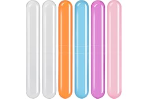 Eaezerav 6 Pack Travel Toothbrush Case, Breathable Portable Toothbrush Holder, Plastic Toothbrush Cover Container for Traveling, Bathroom, School, Home, Business, Camping