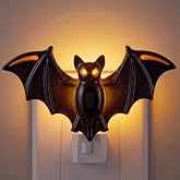 Ropoloogy Halloween 3D Bat Night Light, Manual On/off Dusk to Dawn Sensor | LED Plug in Wall Lamp for Bedroom Bathroom Hallway Kids Room Home Decor, Ambient Decorative Lighting, Energy Saving