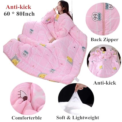 Buy Wearable Lazy Quilt Comforter Back Zip Sleeved Blanket All