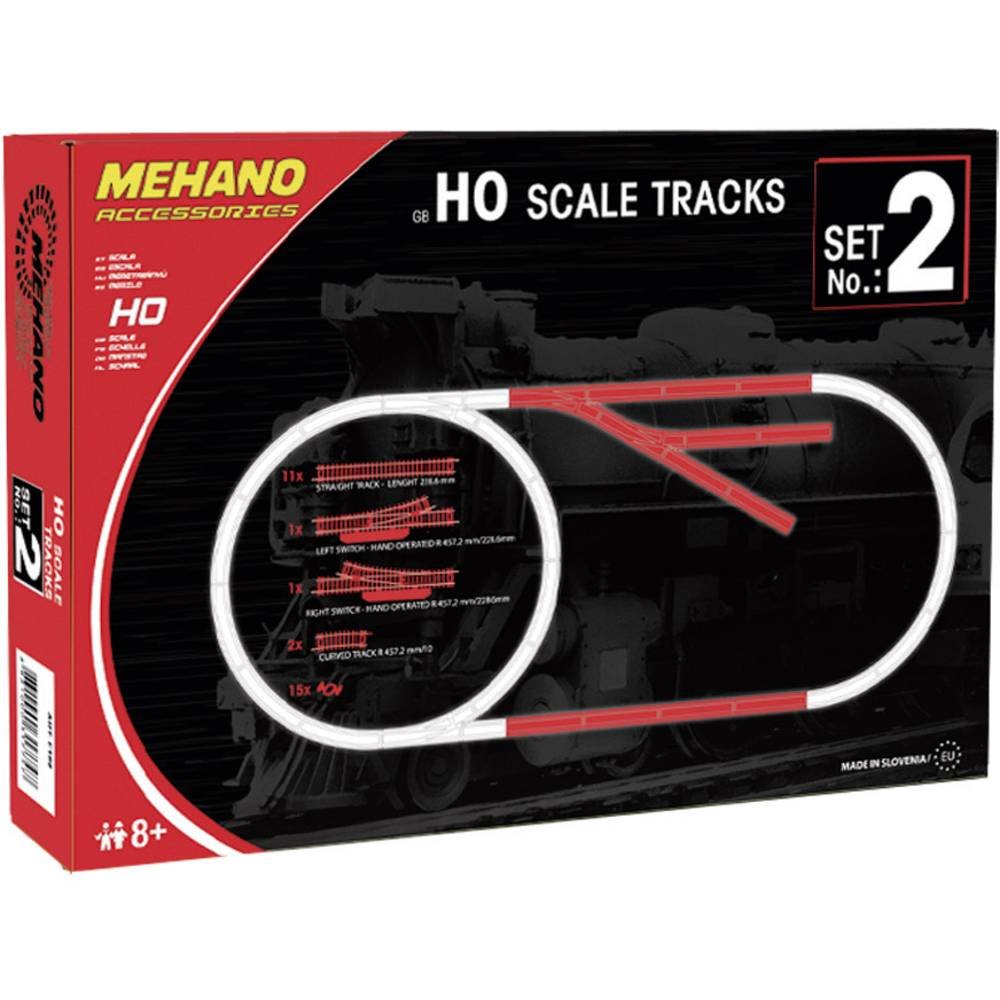 MEHANO "Additional Track Set 2 (30 Pcs) Ho Scale Tracks Set 2 - Made In Slovenia